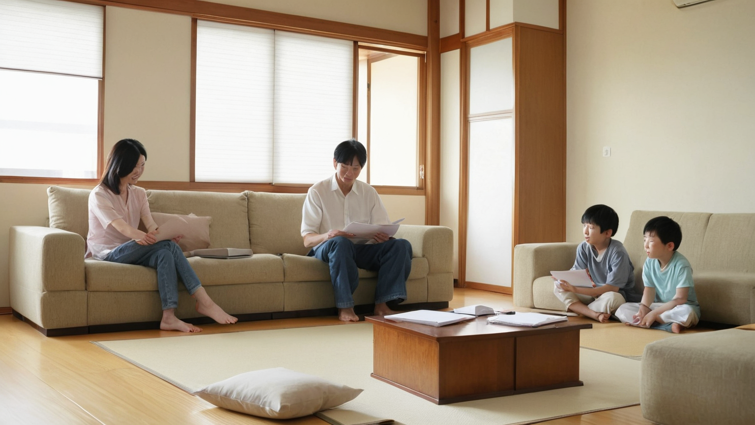 暑さ対策を家族で確認する